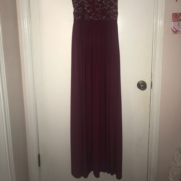 Halter Burgundy Gown - Picture 2 of 3